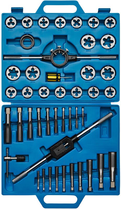 K.265-0045 Gewindeschneidsatz 1/4' - 1' Gewindeschneider Gewindebohrer Set Gewindeschneidwerkzeug Feingewinde Grobgewind...