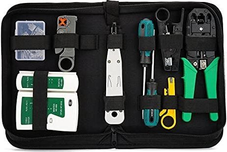 Netzwerk-Reparatur-Werkzeug-Set, Crimp-Werkzeug, Kabeltester, Steckverbinder, Crimp-Werkzeug, geeignet für Heimwerker-Co...