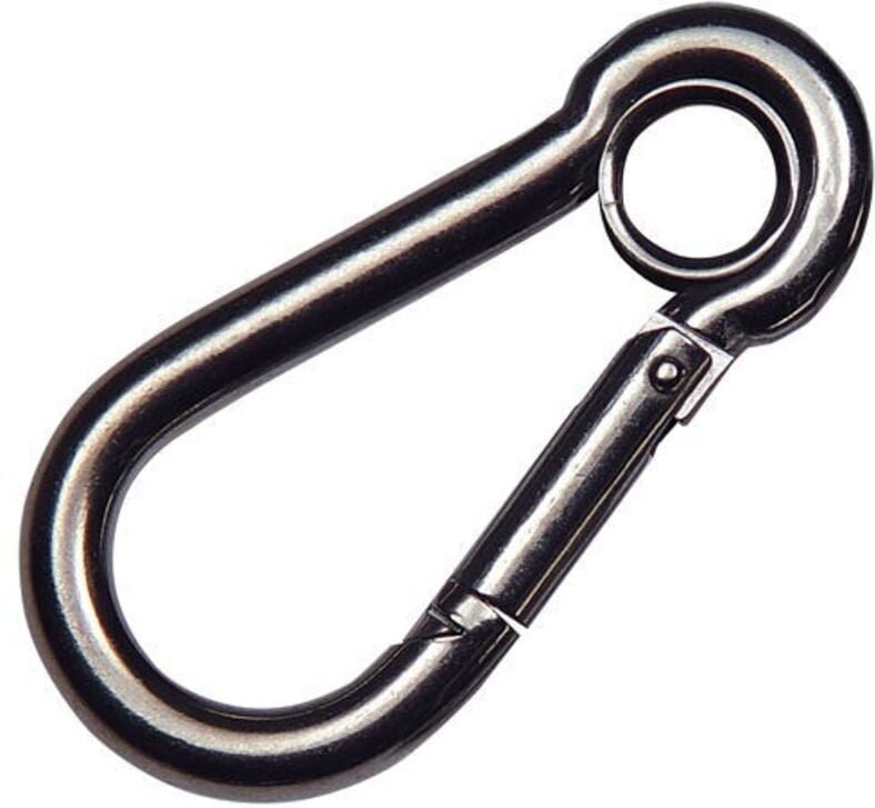 Rostfreier Feuerwehrkarabiner mit Öse 60 mm. Hausgebrauch