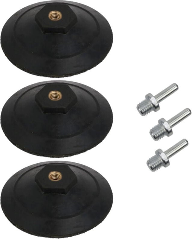 3x Trade-Shop Klett Schleifteller Aufnahmeteller Haftteller Ø100mm mit M14 Spanndorn für Elektrowerkzeuge Schleifmaschin...