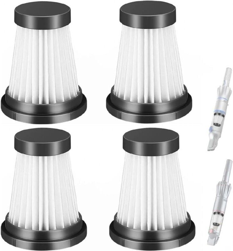 4er-Pack kabelloser Staubsauger-Ersatz-HEPA-Filter für Moosoo K12 K12 Pro K13, für Genius Invictus One 1.0 X7/2.0, für F...