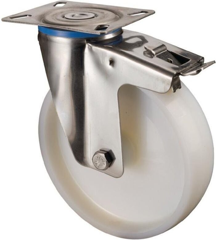 Bs Rollen - Lenkrolle Rad-Ø 50 mm Tragfähigkeit 55 kg mit Totalfeststeller Kunststoff 60x60mm