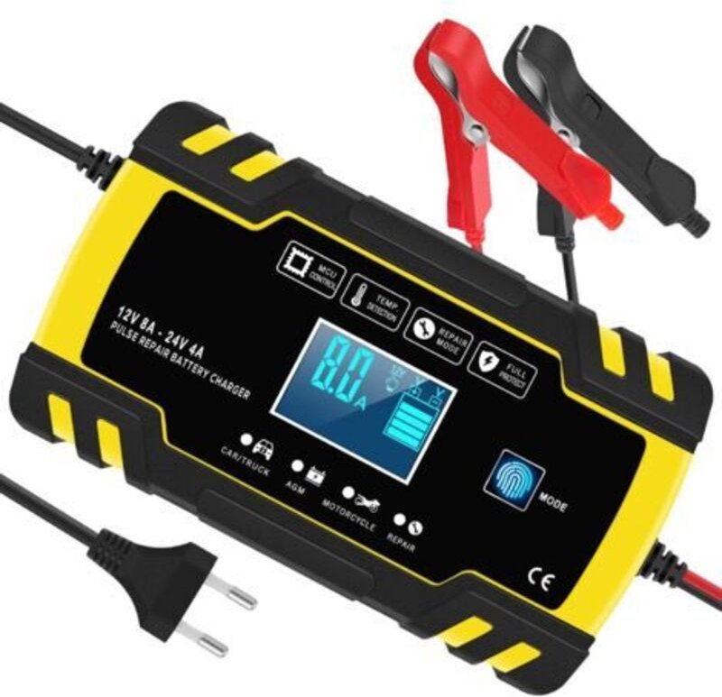 Intelligentes 12V/24V 8A Batterieladegerät, Batterieerhaltungsladegerät und automatische Reparaturfunktion für Auto, Mot...