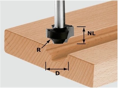 Festool Viertelstabfräser HW Schaft 8 mm HW S8 D23/R6