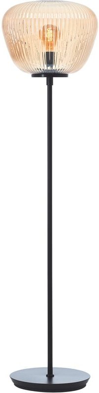 Lampe Kaizen Stehleuchte 140cm amber-bernstein/schwarz matt Metall braun 1x A60, E27, 40 w - Brilliant