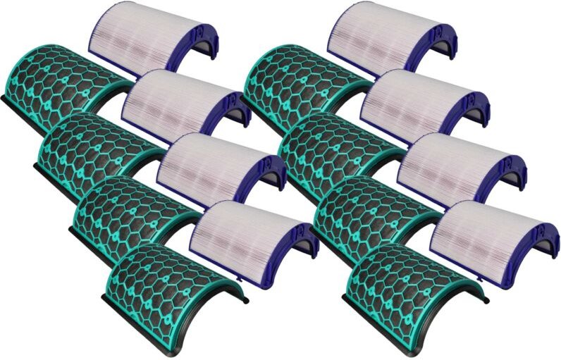 vhbw 8-teiliges Filter-Set Ersatz für Dyson 970341-01, 969048-03, 969048-01, 969048-02 für Luftreiniger - HEPA-Filter, A...