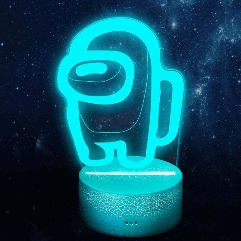 Amo-ng Us 3D-Illusionslampe, Nachtlicht, 3D-Lampe mit Ladekabel und 16 wechselnden Farben, perfekte Geschenke für Kinder