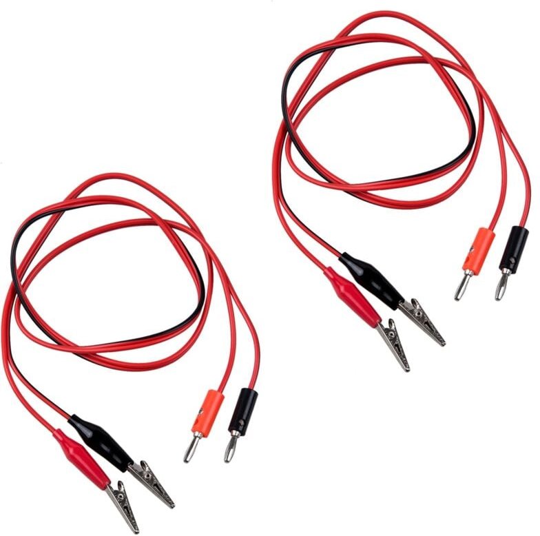 2X Krokodilklemme Zu Bananenstecker Sondenkabel Messleitung 90cm 3Ft