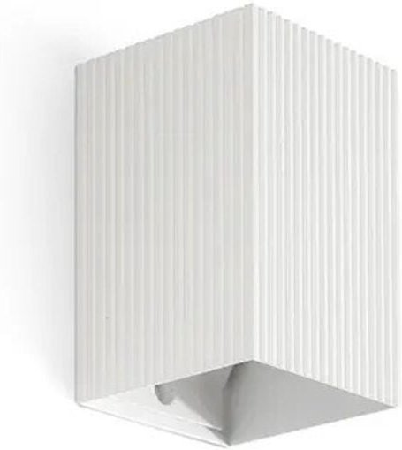 Lune quadratische weiße geriffelte Wandleuchte mit Schalter 40534