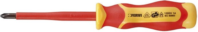 Isolierter Kreuzschraubendreher 1000 v PH3 x 150 mm Fervi ci82/3150
