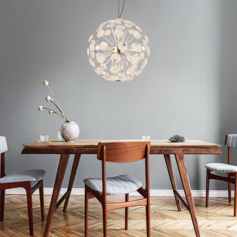 Pendelleuchte Hängelampe Schlafzimmerleuchte Kristalle chrom led h 150 cm