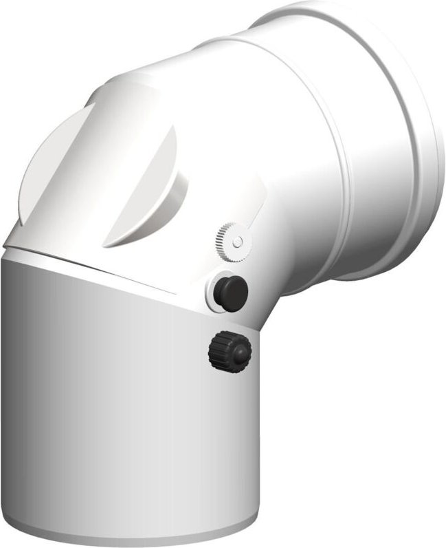 AT 87 Grad-Kontroll-Bogen mit Messöffnungen DN80/125 kurz, 1273