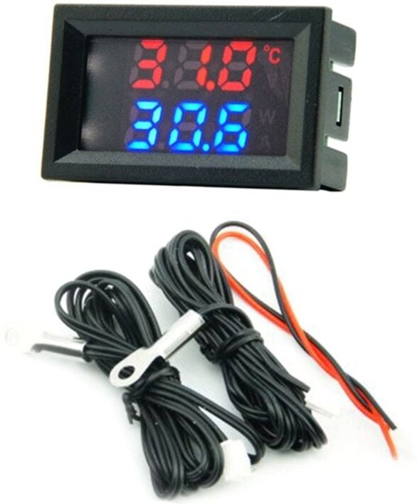 Tlily - Mini Gleichstrom 4-28V Digital Thermometer Doppelanzeige Detektoren Schneemobil Kerze Temperatur Auto a