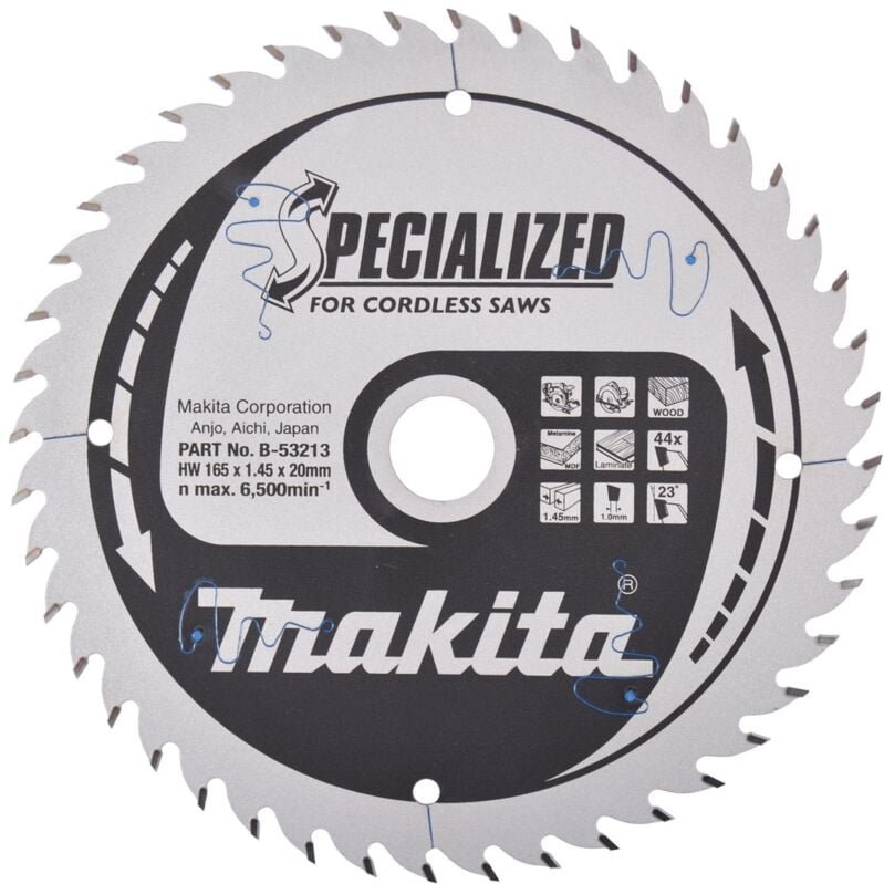 Specialized Sägeblatt 165x20x44Z - Makita