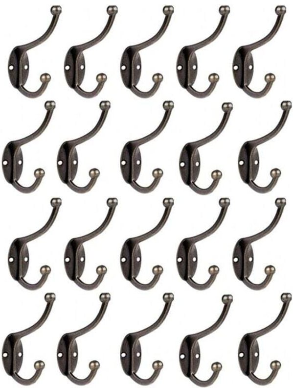 20 Stück Vintage-Kleiderhaken zur Wandmontage, einzigartige Metall-Tür-Huthaken, Retro-Edelstahl mit Schrauben für Zuhau...