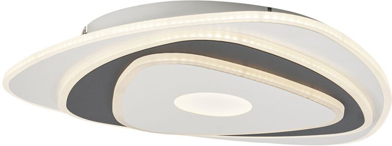 Design-Deckenleuchte weiß mit dunkelgrauer organischer Form inkl. led dimmbar - Taylor