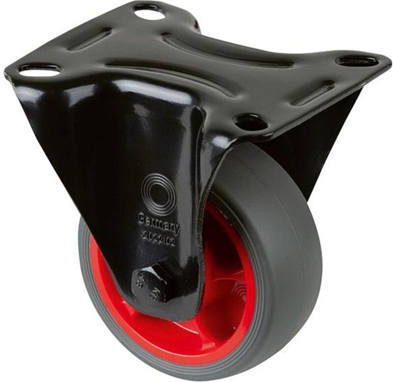 BS Rollen BS Transportrolle L810, Bockrolle Ø 80mm,B 32mm,100kg mit Anschraubplatte,grau