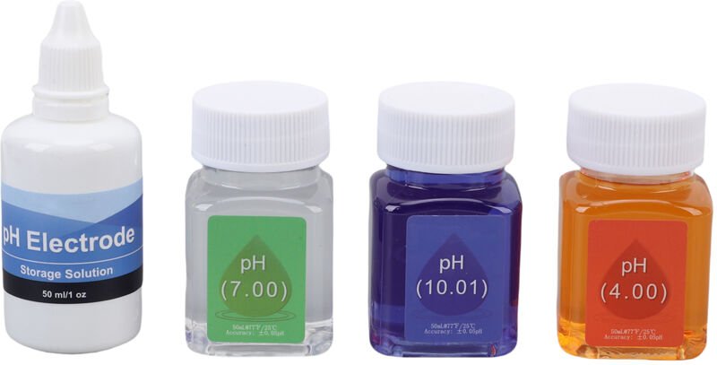 pH-Kalibrierlösungen-Set, 50 ml Lösungen 7,00 4,00 10,01 mit 30 ml Schutzflüssigkeit für die Elektrode
