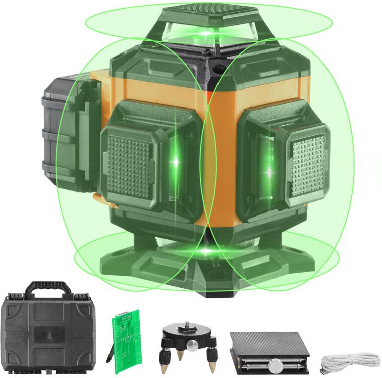 Mophorn - Laser-Wasserwaage, 30 m, grünes Linienkreuz, selbstnivellierend, hochpräzises Messwerkzeug für den Bau