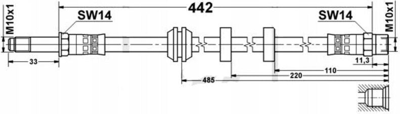 Satz flexible Bremsschläuche VW GOLF 3 - Vento - Seat Ibiza 2