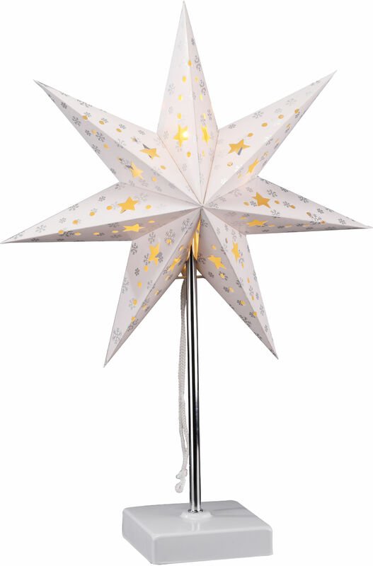 Spetebo - led Sternenlampe mit Metallfuß - 50 x 33 cm - Weihnachtsstern Tischlampe Batterie betrieben