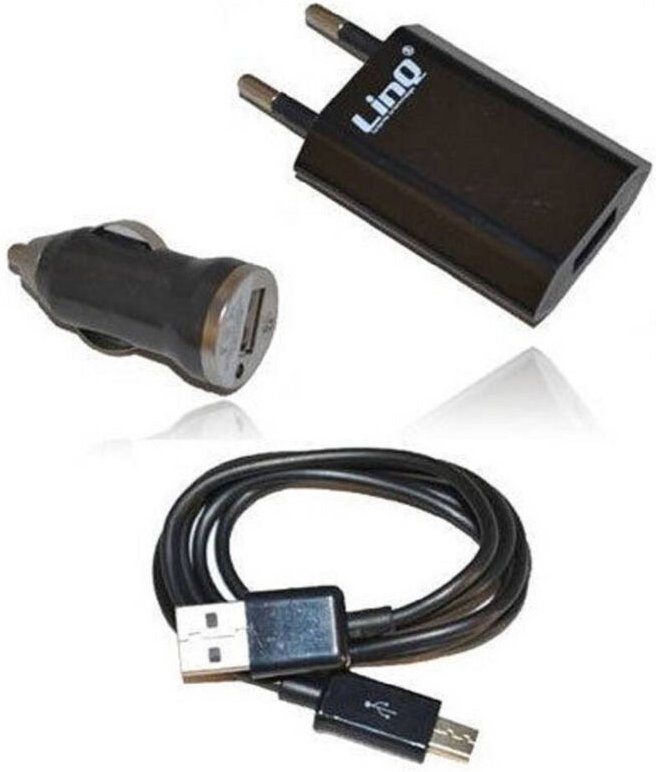 Trade Shop Traesio - Trade Shop - kit caricabatterie 3IN1 für auto home usb cellular smartphone micro usb TC301S -