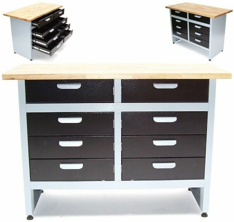 Werkbank Werktisch 8 Schubladen Montagewerkbank 06256 Schubladenschrank Werkzeug