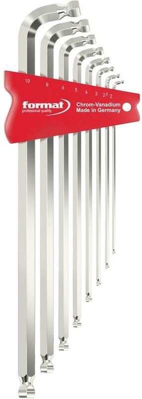 Winkelschraubendreher- Satz mit Doppelkugelkopf 8-teilig 2-10mm FORMAT