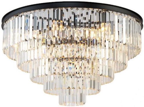 Hereford Fall XL - runde Deckenleuchte aus Kristall 80 cm