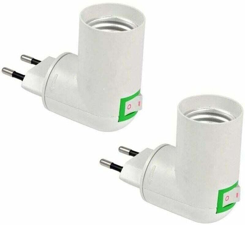 2er-Pack E27-Fassungen mit kabellosem Schalter, E27-Sockel für LED-Lampen, Kunststofffassungen für eine schnelle Beleuch...