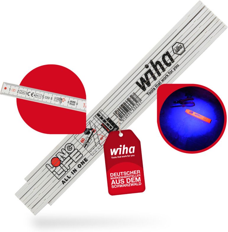 Thumbnail - Wiha - Meterstab Longlife® Plus Composite 2 m metrische Skala, (33232) 10 Glieder