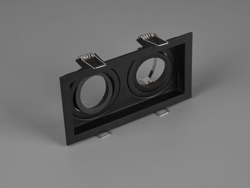 Trio Leuchten - Eckiger 2-flammiger led Deckeneinbaustrahler Schwarz, schwenkbar 17,2 x 9,2cm
