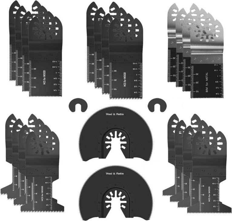 24-teiliges universelles Oszillationssägeblatt-Set, Schnellverschluss-Zubehör, kompatibel mit Fein Multimaster, Bosch, D...
