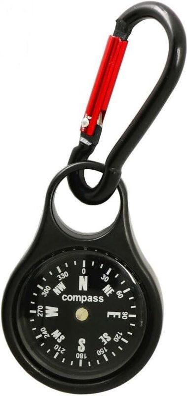 CCYKXA Kompass mit Karabiner, robustes Gehäuse aus Zinklegierung, Schlüsselanhänger zum Wandern, Campen, Überleben – Min...