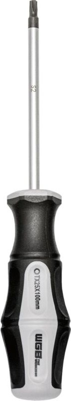 WGB Schraubendreher Torx - Schraubenzieher TX25 Klingenlänge 100mm mit 2K-Griff, Stahl