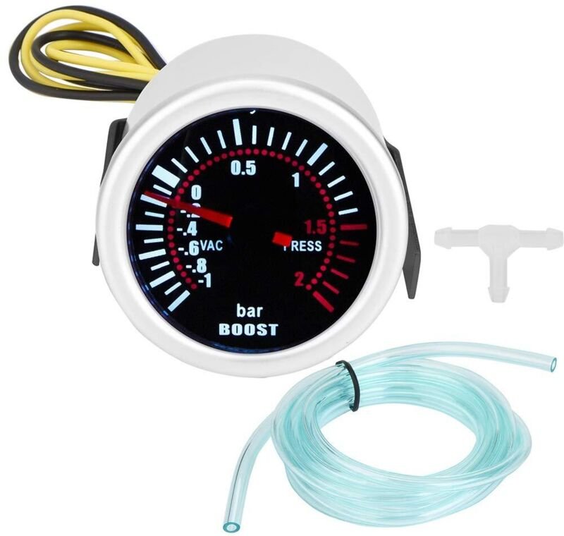 Turbo pressure gauge, universal replacement car pressure gauge, 2" 12V LED digital pressure gauge for turbo pressure