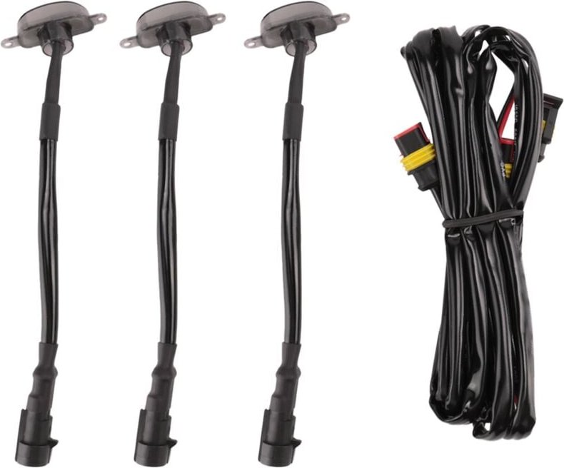 Tlily - 3-teilige externe bernsteinfarbene LED-Lichtdekoration, LED-Kühlergrilllichter für 2004-2019 Ford F150 Raptor F2...