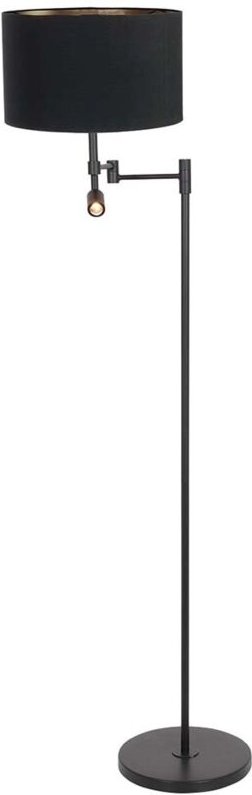 Stehlampe - Stang - schwarz - leinen metall stoff - - Steinhauer