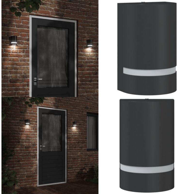 Außenwandleuchte Schwarz Aluminiumdruckguss - Outdoor Wandleuchte - Gartenleuchte - LED Wandleuchte - Edelstahl Wandleuc...