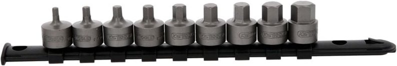 Ks Tools 3/8 Bit-Stecknuss-Satz Innensechskant, kurz, 9-tlg, 4-14 mm