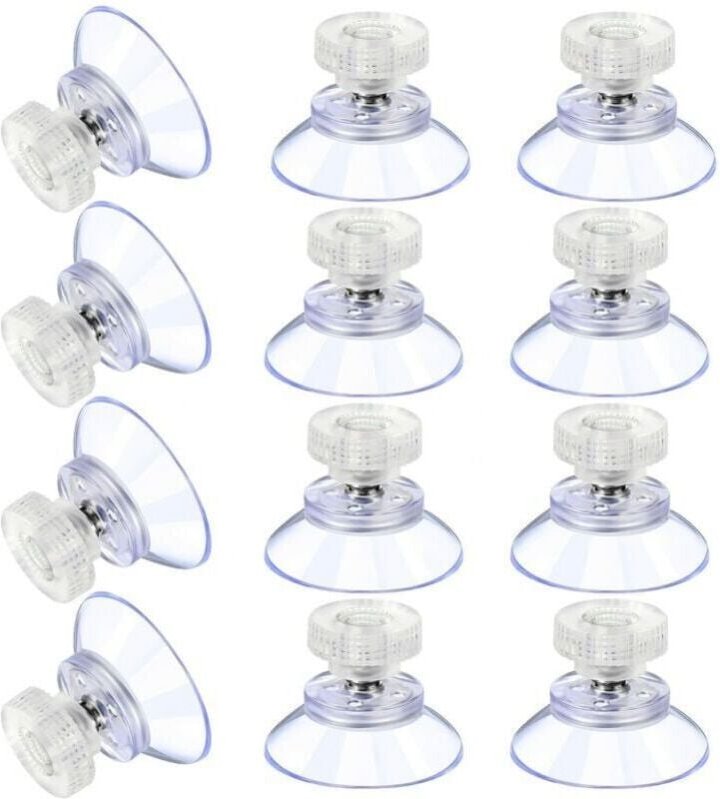 12 Stück große Saugnäpfe aus durchsichtigem Kunststoff, kollisionssichere Gummi-Saugnäpfe mit Metallmutter, starker Saug...