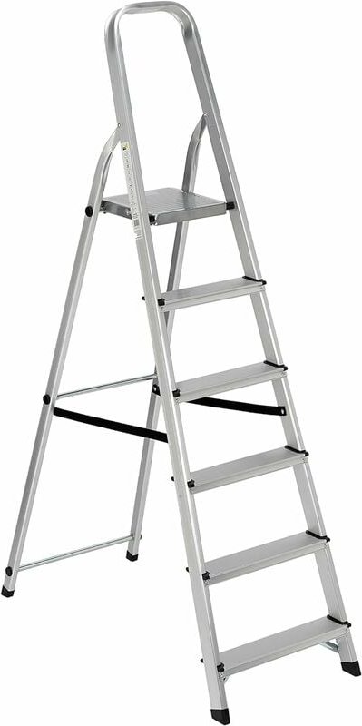 Garden Friend Aluminium-Leiter 6 Stufen 47x105x172h cm max. Belastbarkeit 150 kg