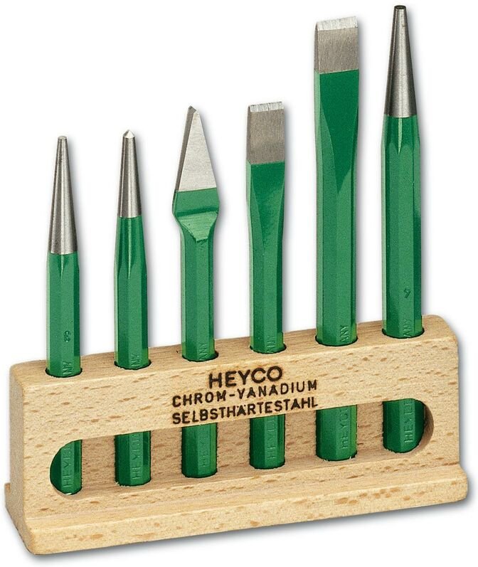 1551 Werkzeugsatz, 6-tlg. mit Meißeln, Körnern, Splint- und Durchtreibern