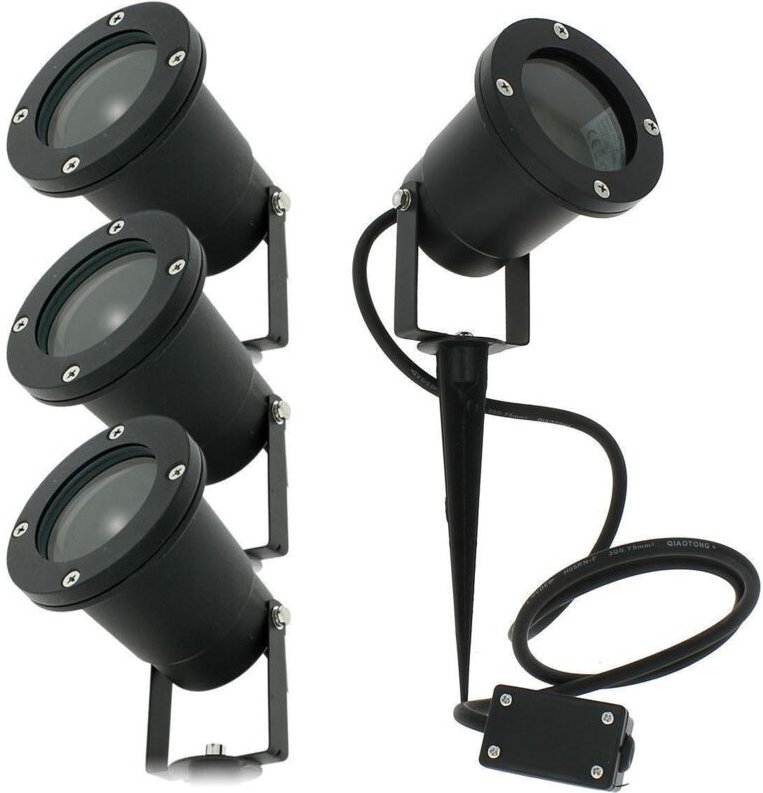 Set mit 4 Erdspießstrahlern für den Außenbereich, IP65, für LED-GU10-Gabin-Gartenbeleuchtung