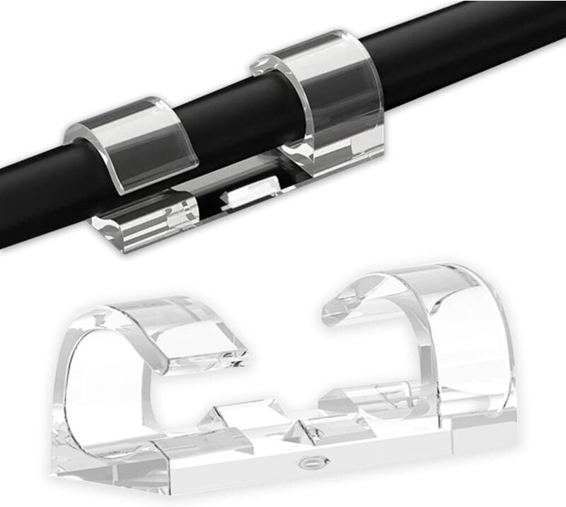 Kabelbinder, 20er-Packung, selbstklebende Clips, transparenter Silikon-Kabelorganizer für USB-Ladekabel, Stromkabel, Mau...