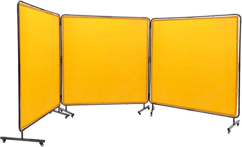 Thumbnail - 6' x 6' 3-Platten-Schweißschutzwand mit Rahmen – ein Muss für Werkstätten Diese flammfeste Vinyl-Schweißschutzwand wird ...