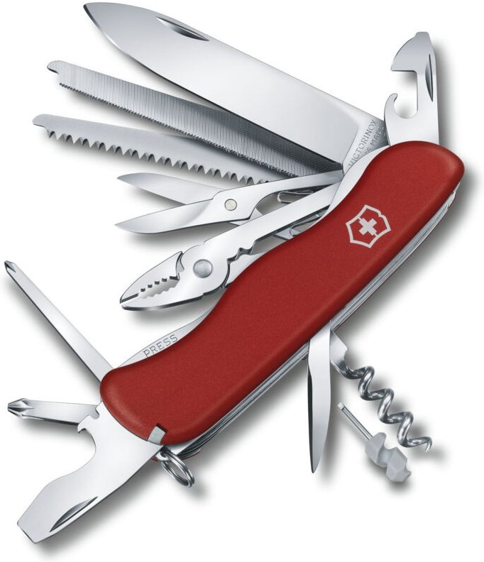 Schweizer Taschenmesser Victorinox Work Champ, 21 Funktionen, inkl. Pinzette und Säge mit Metallfeile, Länge 111 mm, 228...