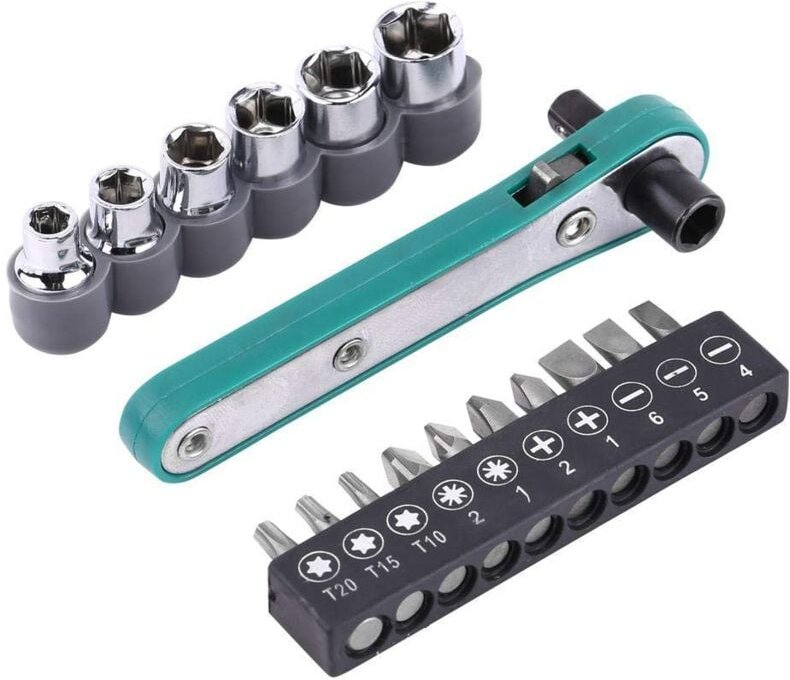 Zoternen - Walfront Ratschenschlüssel Bit Set, 1/4' Magnetischer Bithalter Schraubenschlüssel Schraubendreher Ratsche Gr...