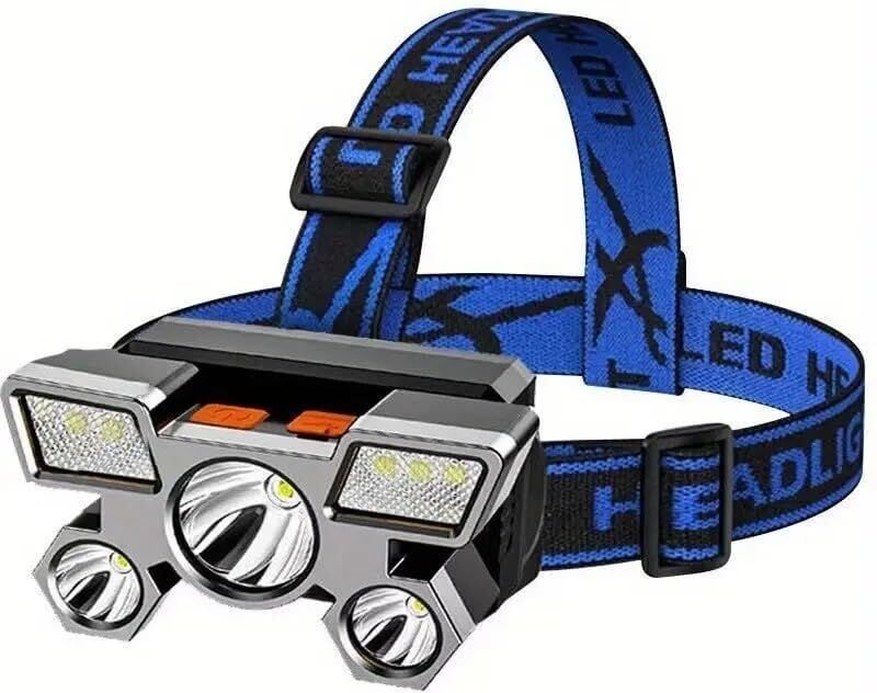 Wiederaufladbare LED-Stirnlampe, 5 Modi, superhell, helle Stirnlampe, freihändige Taschenlampe für Camping, Angeln, Radf...