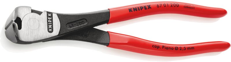 67 01 200 Werkstatt Kraft-Vornschneider mit Facette 200 mm - Knipex